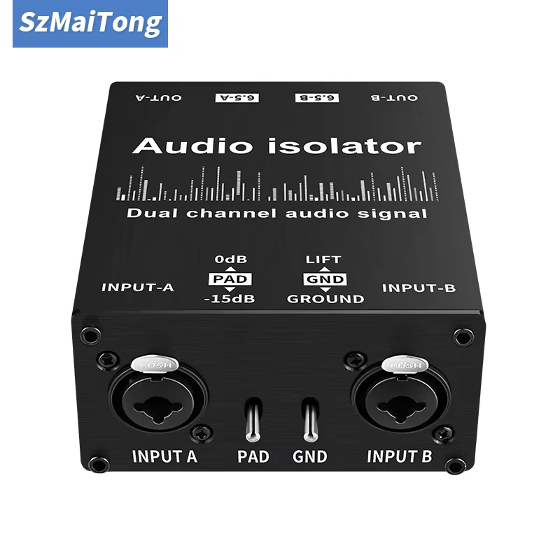 Professional 2 Way Passive Audio Isolator Multi-functional XLR RCA Audio Noise Filter Accessories for Live Broadcast Sound