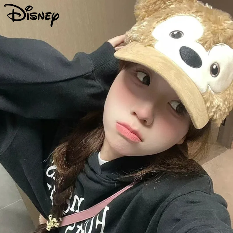 Disney Duffy Plush Baseball Hat Girls Autumn Winter Cute Accessories New Design Cartoon Bear Ear Soft Caps Women Trendy Headwear