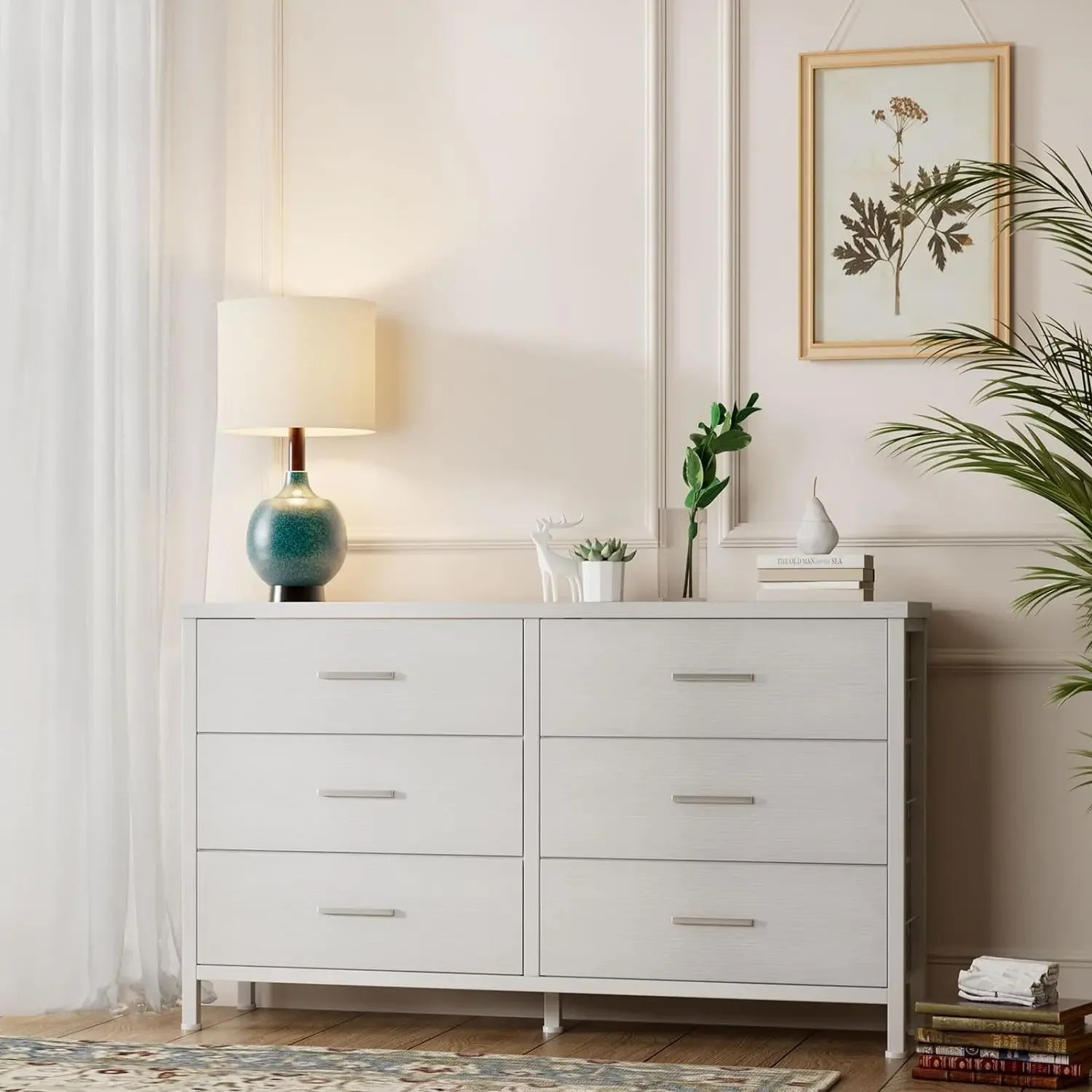Factory Direct 2026 Simple Wide 6 Drawer Dresser For Bedroom, TV Stand For 50