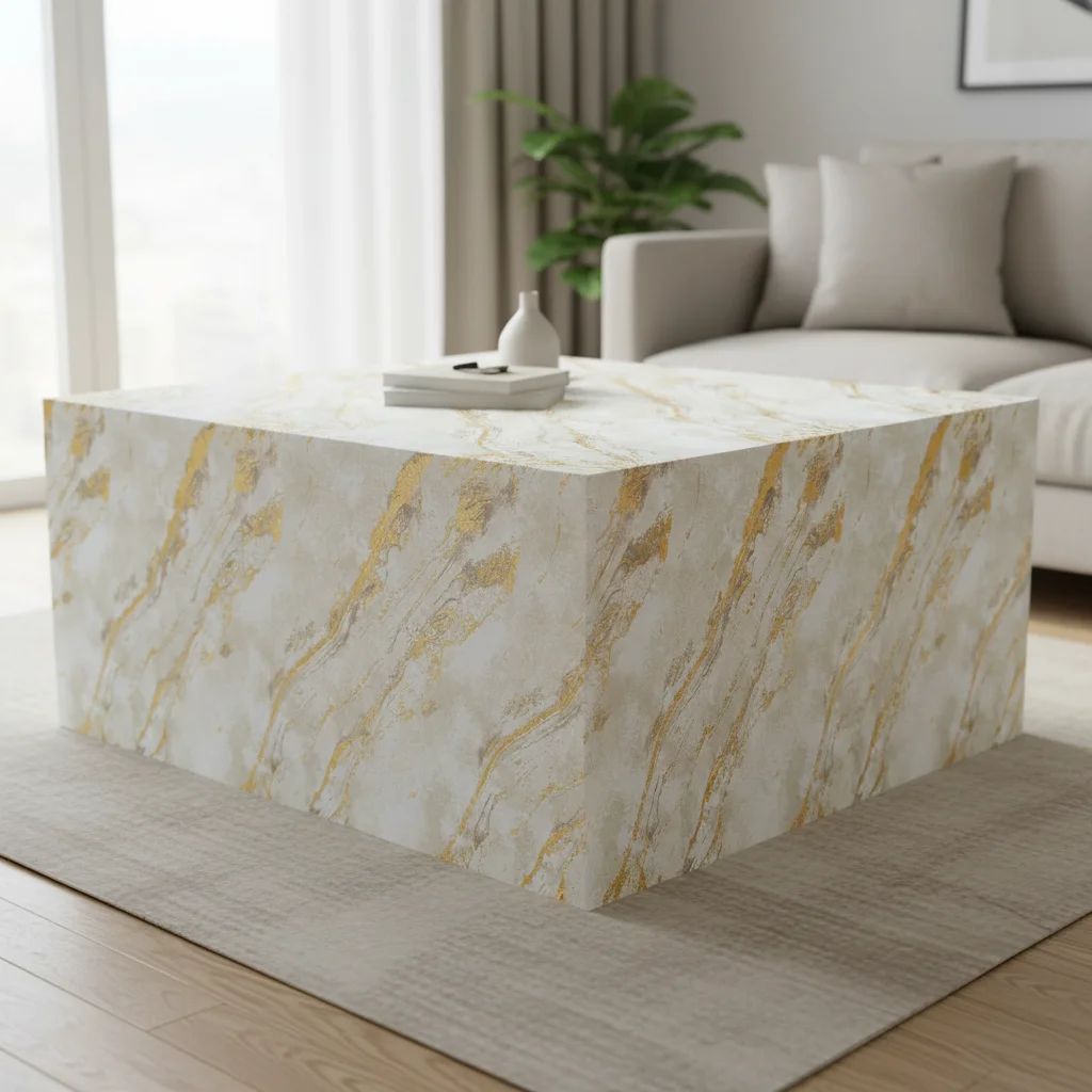 1 Roll Matte Marble Peel & Stick Wallpaper, Gold Foil Waterproof Vinyl Sticker for Living Room Bedroom Furniture Renovation