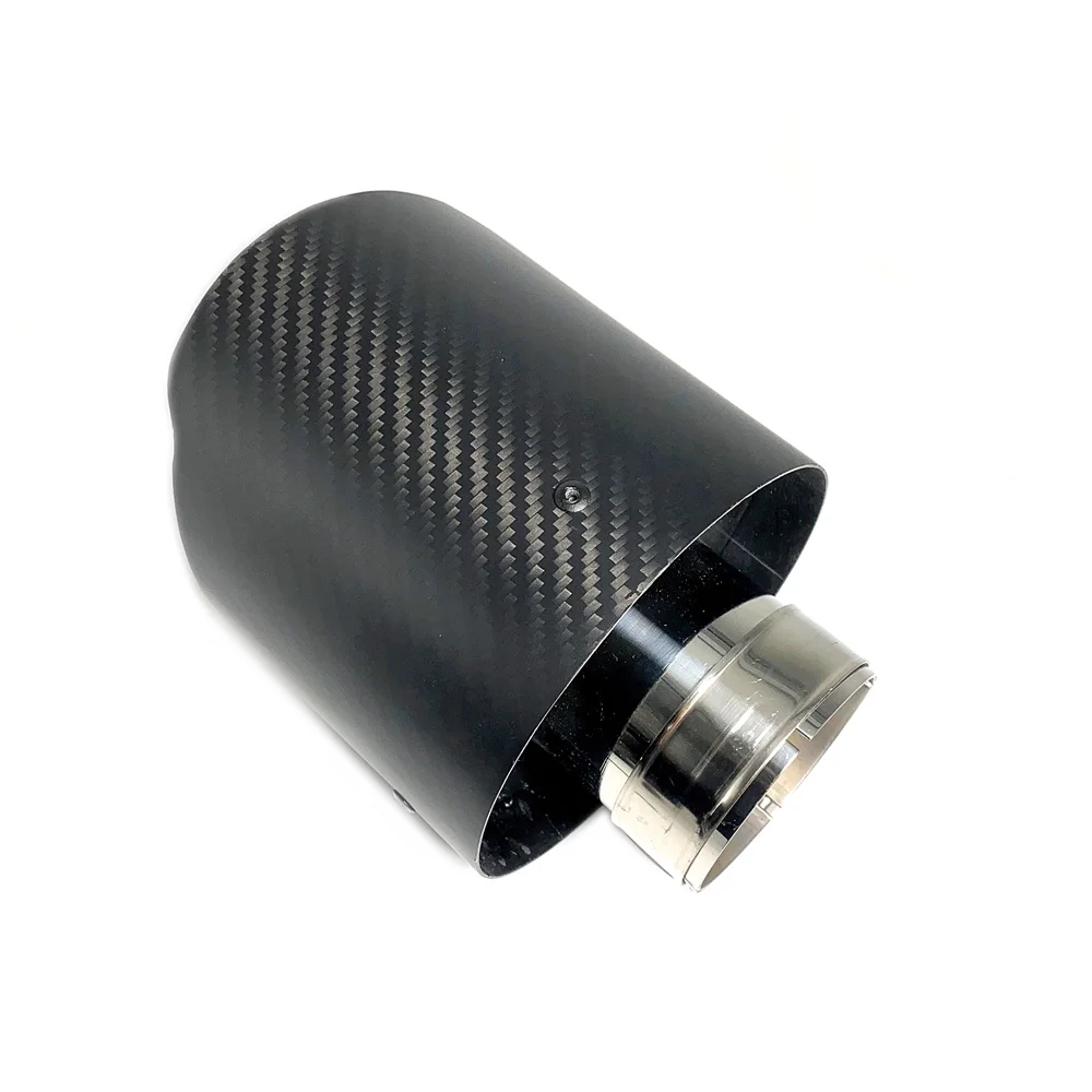 1 Pcs Silver Stainless Steel Exhaust Pipe Universal Car Outlet 130MM Big Muffler Tip Carbon Fiber Rear Tailpipe Nozzles For Ak