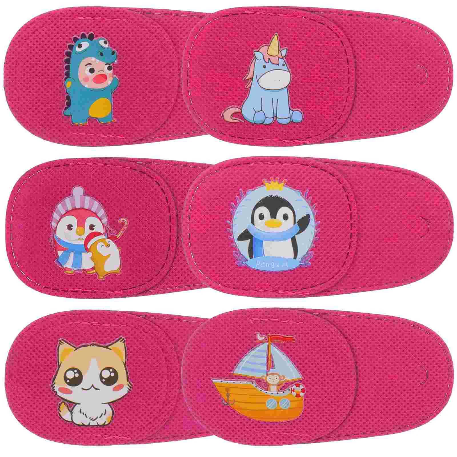 6 Pcs Children's Amblyopia Goggles Toddler Eye Patches Right Lazy Non-woven Mask Cartoon Covers