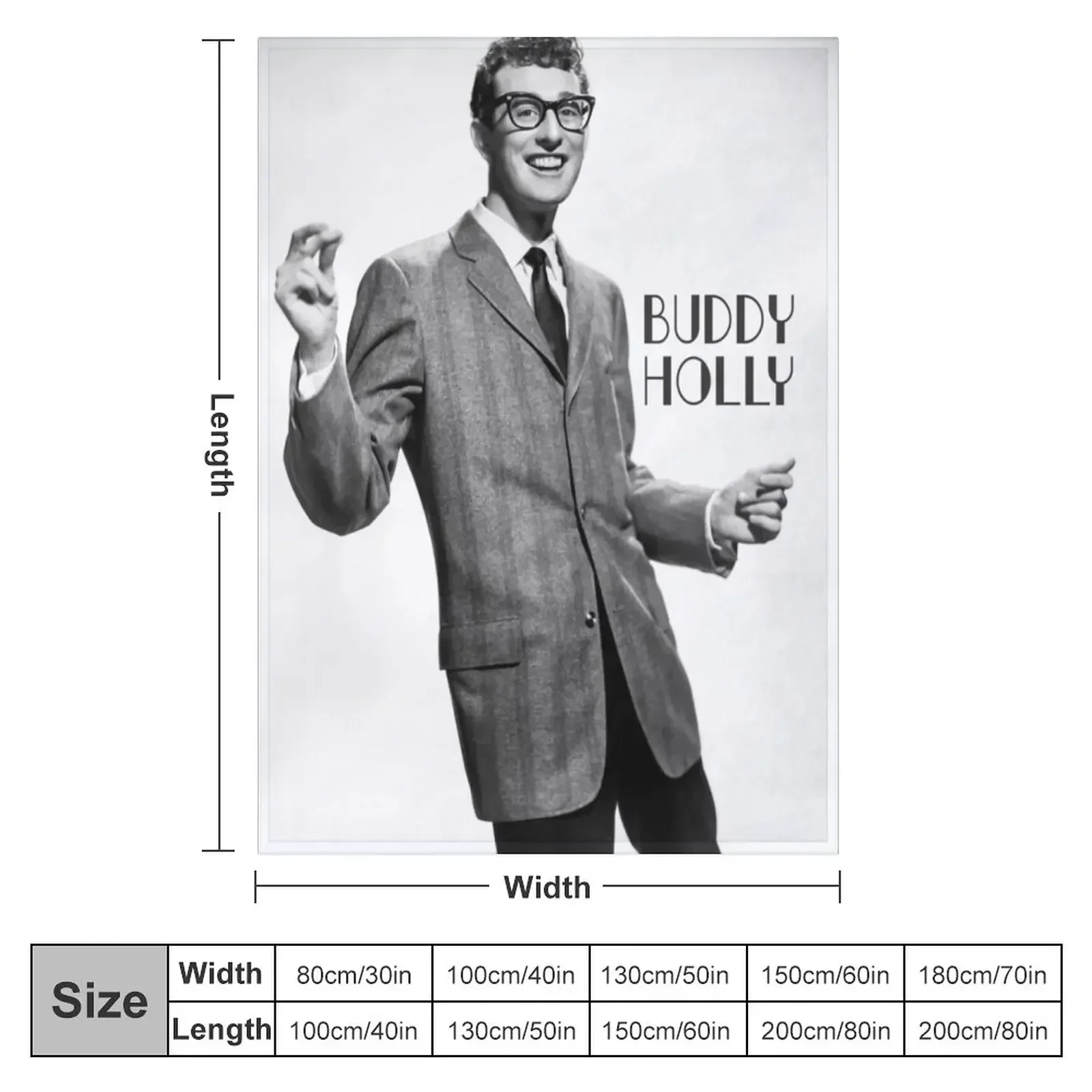 Buddy Holly Throw Blanket couch cozy soft plush fuzzy picnic outdoor blanket