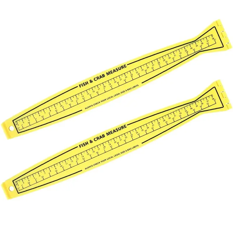 AEF6-2 Pcs Fish Measuring Board Folding Fishing Ruler Fishing Measurement Ruler Crab Measuring Tool For Boat Kayak