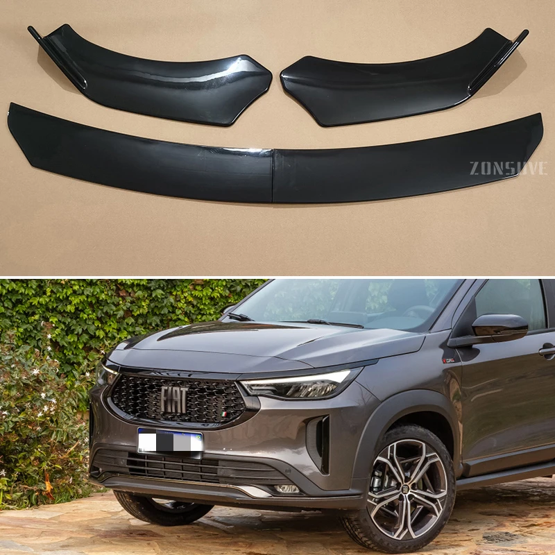 

For Fiat Fastback 2019--2024 Year Front Bumper Lip Splitter Spoiler Body Kit Accessories Universal 4pcs