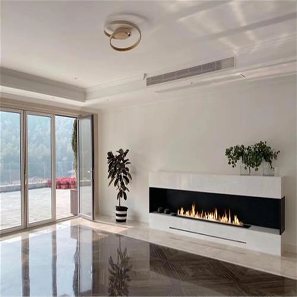 tuya wifi bio kamin  electric rectangular stainless steel fireplace burner ethanol