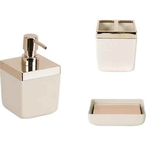 Primanova Tuscan Beige Gold Countertop 3 Buah Set Kamar Mandi
