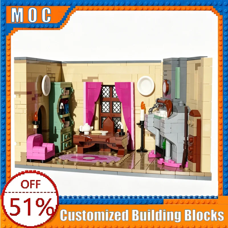 

714PCS Pink magical office in the wizard's castle Building Blocks Model Assembly Toy Creative Collection BirthdayPopular Gifts
