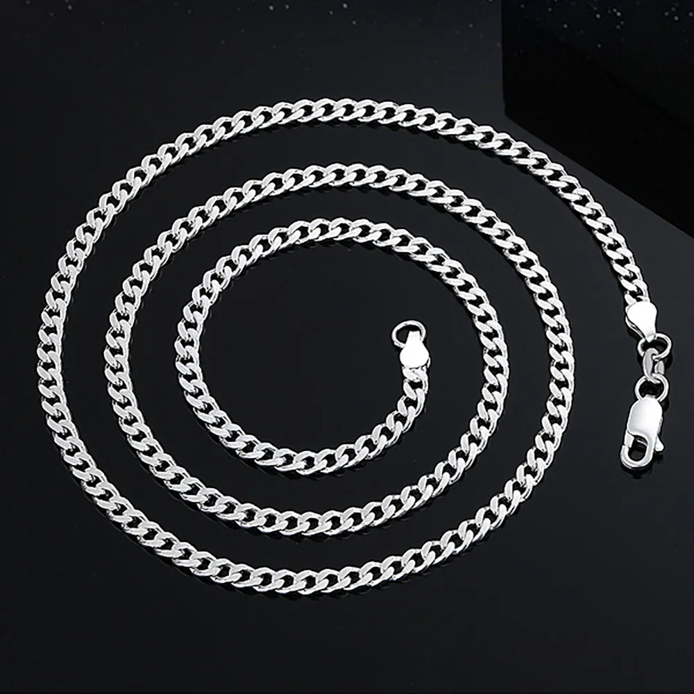 BOCAI New S925 Sterling Silver Jewelry Stylish and Domineering 3MM Floral Side Chain Men's Selected Gift