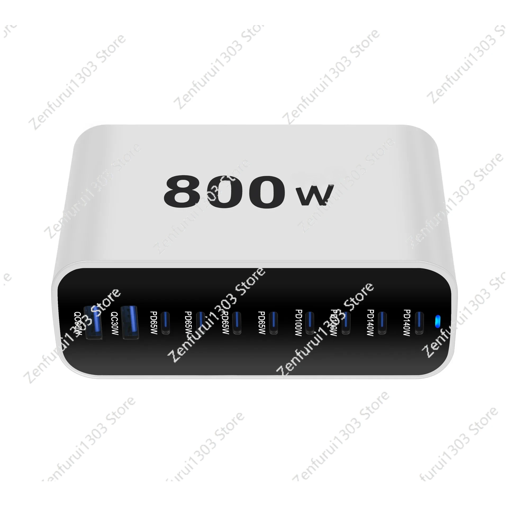 New 800W 8C2A USB C Charger Portable 10-Port USB C Charging Station Desktop Charger for Mobile Phones, Tablets, etc.