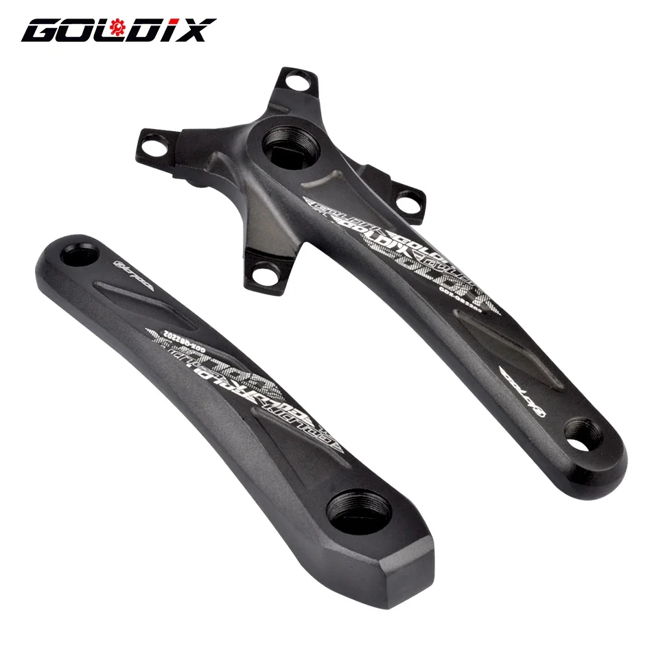 GOLDIX Square Hole Bicycle Crankset Aluminum Alloy MTB Crank 170/175mm Length Narrow Wide Teeth 104BCD 32/34/36/38/40/42T