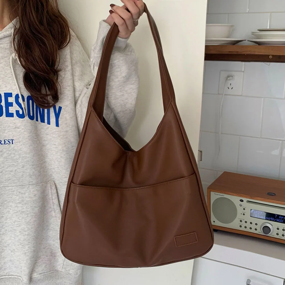 Skórzana Retro torebka na ramię damska nowy modny o dużej pojemności modna torba na ramię jesień zima proste torby Crossbody