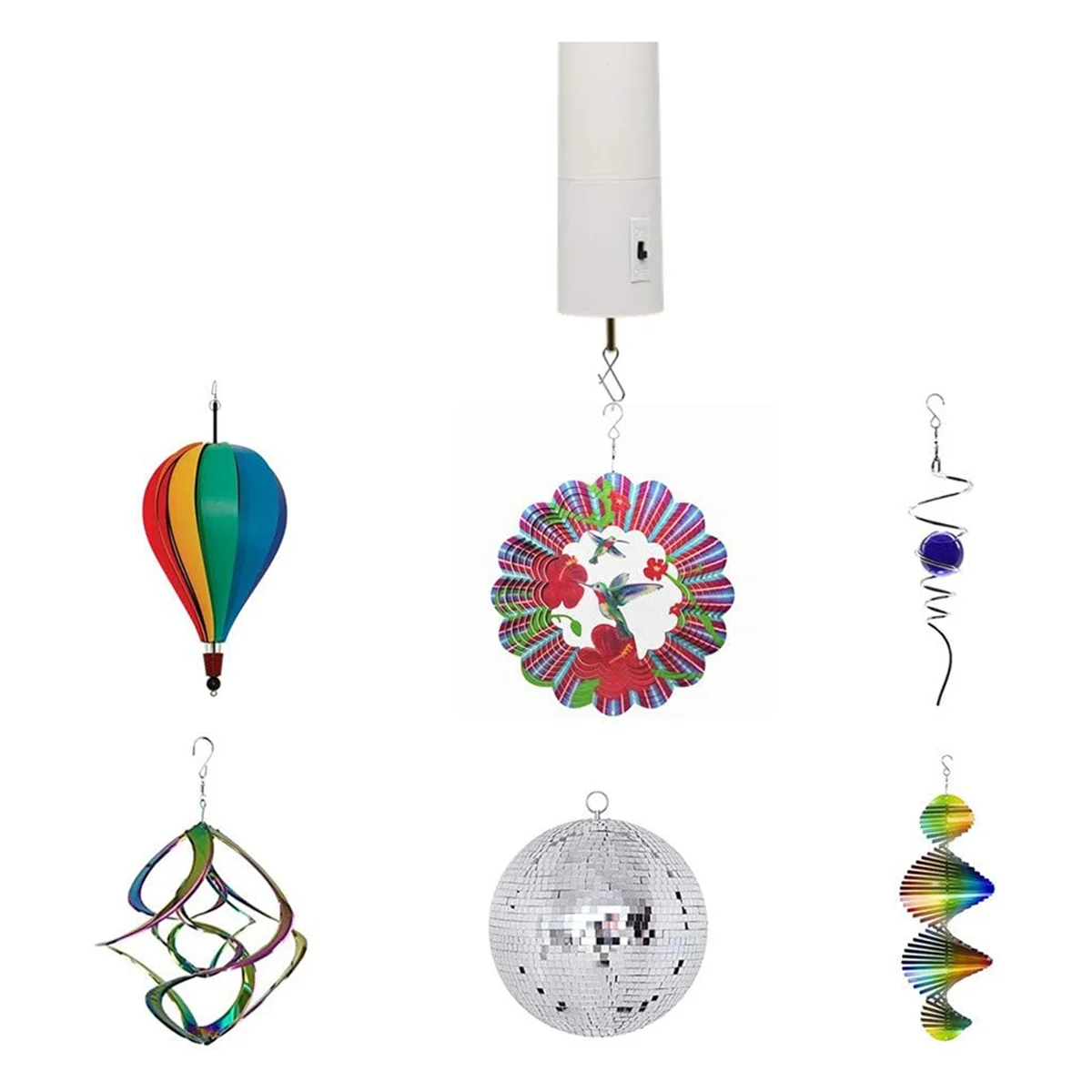 HOT Wind Spinner Motor Battery Operated for Hanging Display Yard White Wind Spinners Outdoor Sculptures 2 Pack