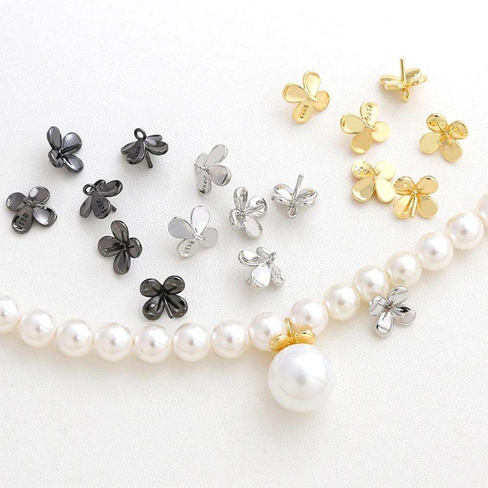 6 Pieces Brass Plated Real Gold Flower Pendant with Pin Insertion DIY Jewelry Making Necklace, Bracelet, Clothing Accessory