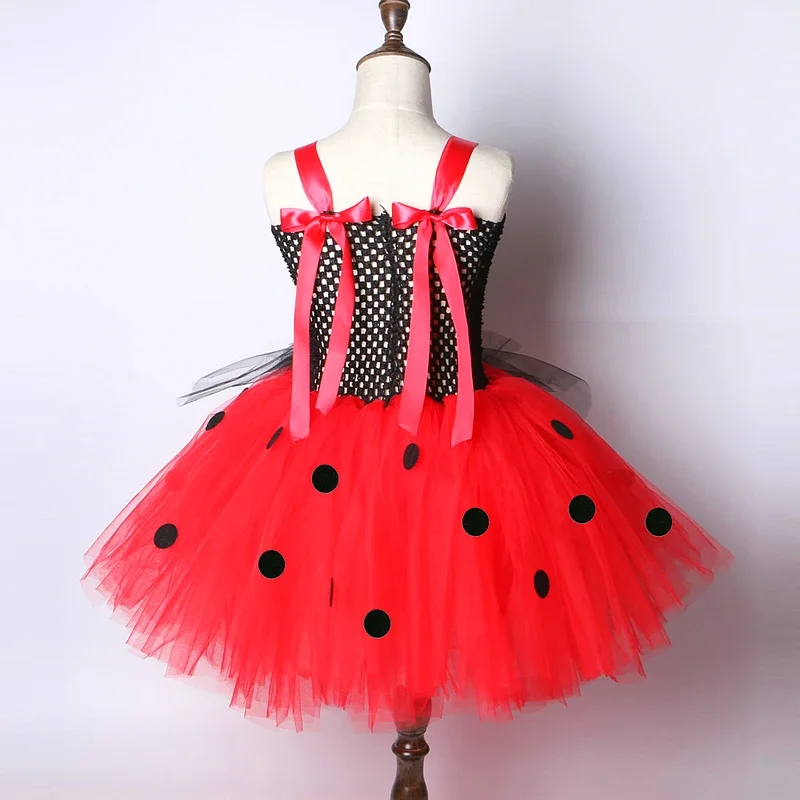 HN8 سيدة بيتل توتو فستان للطفل الفتيات عيد ميلاد الهالوين ازياء مع أجنحة الاطفال فساتين الجنية الزي الطفل منقطة) 4Dc