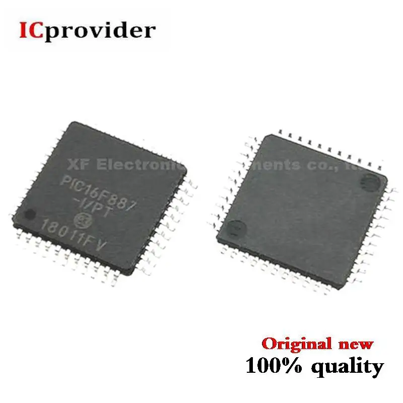 50pcs/lot PIC16F887-I/PT PIC16F887 MCU 8BIT 14KB FLASH QFP-44 IC