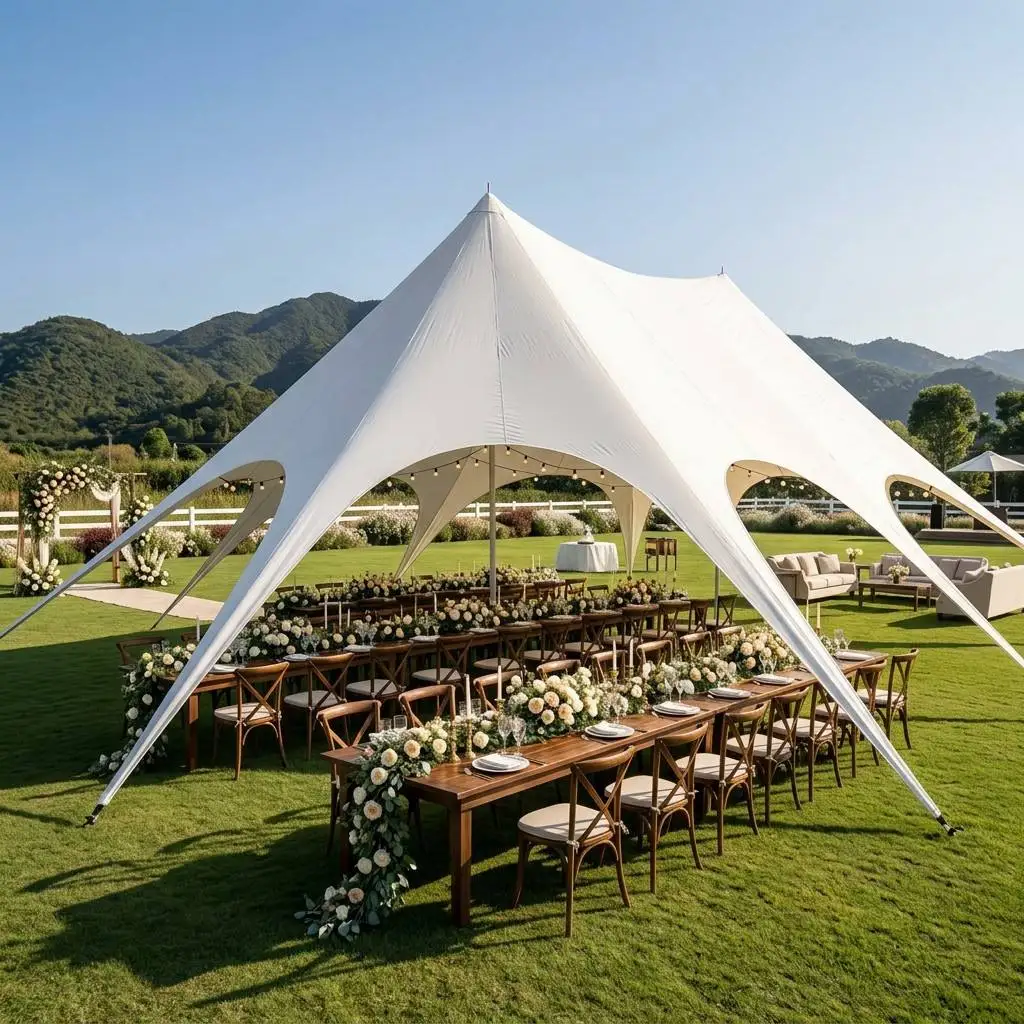 Large Span 8.8m Wide Oxford Fabric Tent Galvanized Steel Frame Customizable Length for Outdoor Events