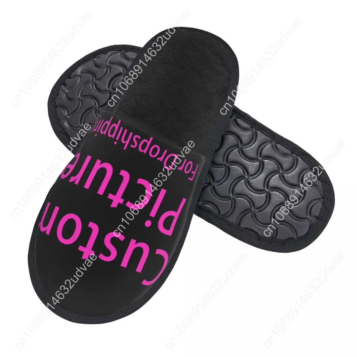 Personalized Custom Photo Logo Comfort Scuff Memory Foam Slippers Women Customized DIY Print Hotel House Shoes
