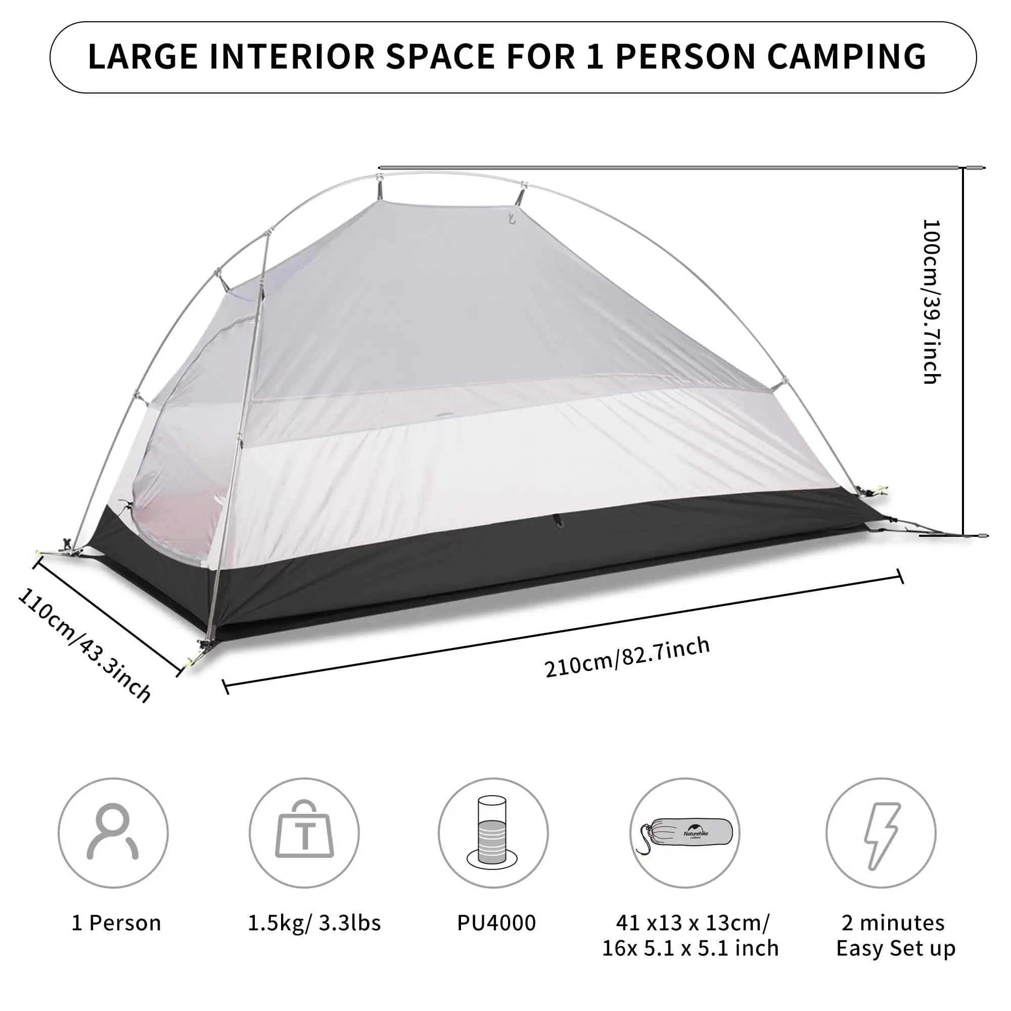 Waterproof Windproof Double Layer Lightweight Oxford Four-season Automatic Inflatable Tent 1-2 People Easy One Bedroom