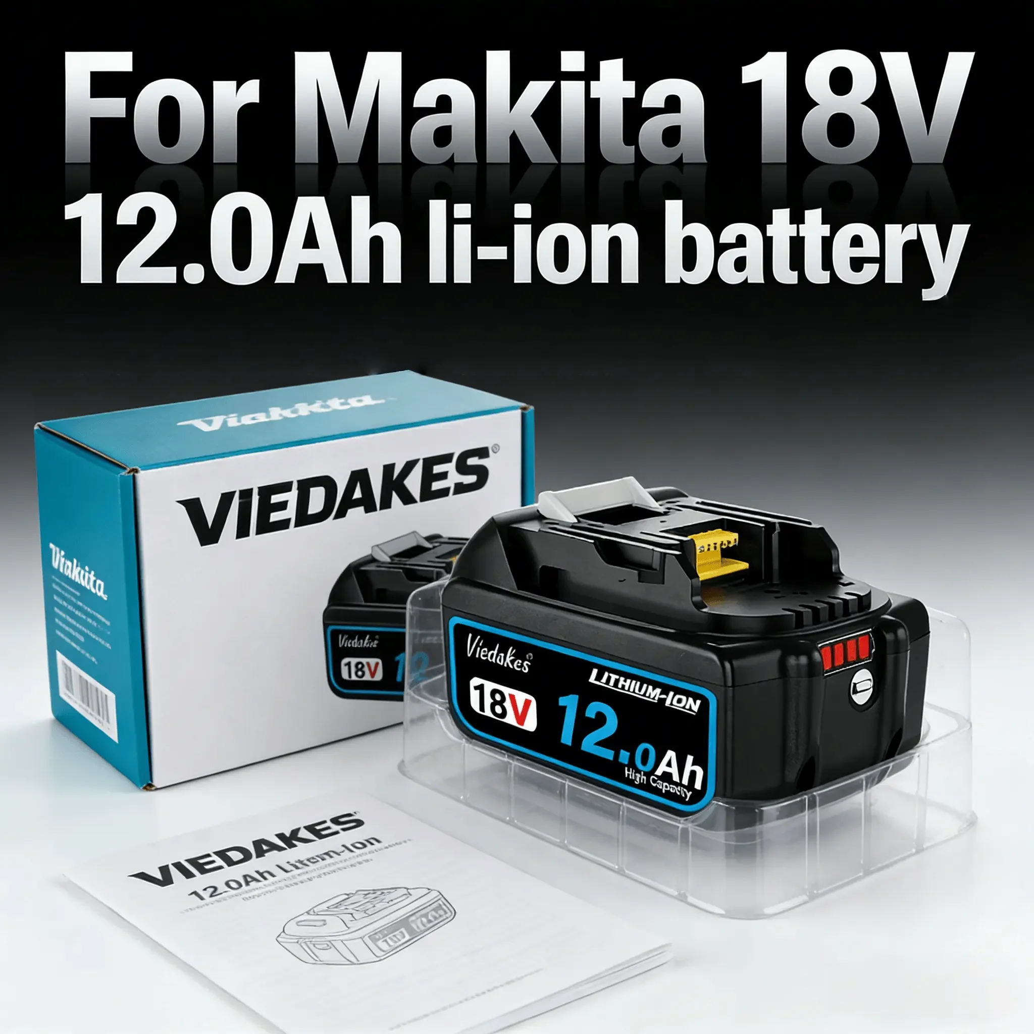 НОВИНКА: Аккумулятор для Makita, 12.0 Ач BL1860 для Makita 18В, для электроинструментов DDF487, DTW700, DGA405, DTD173, DJV182, HR140Z 18В 🔋
