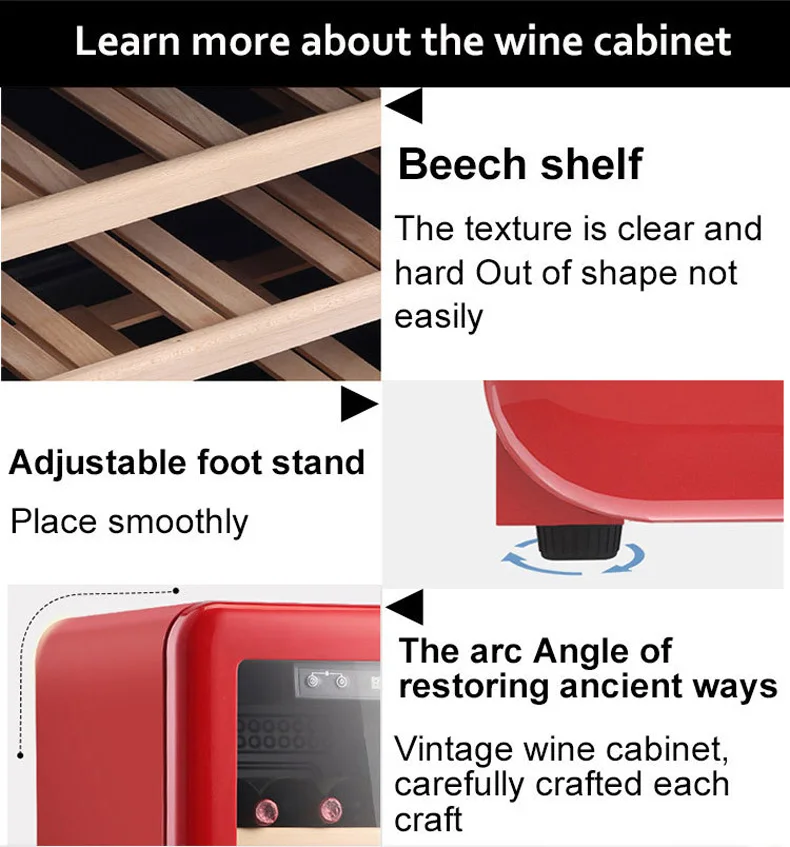 Gabinete De Vino De 60L, refrigerador De Bar De Vino, Vitrina De vino De temperatura constante, Refrigerada De Vinos