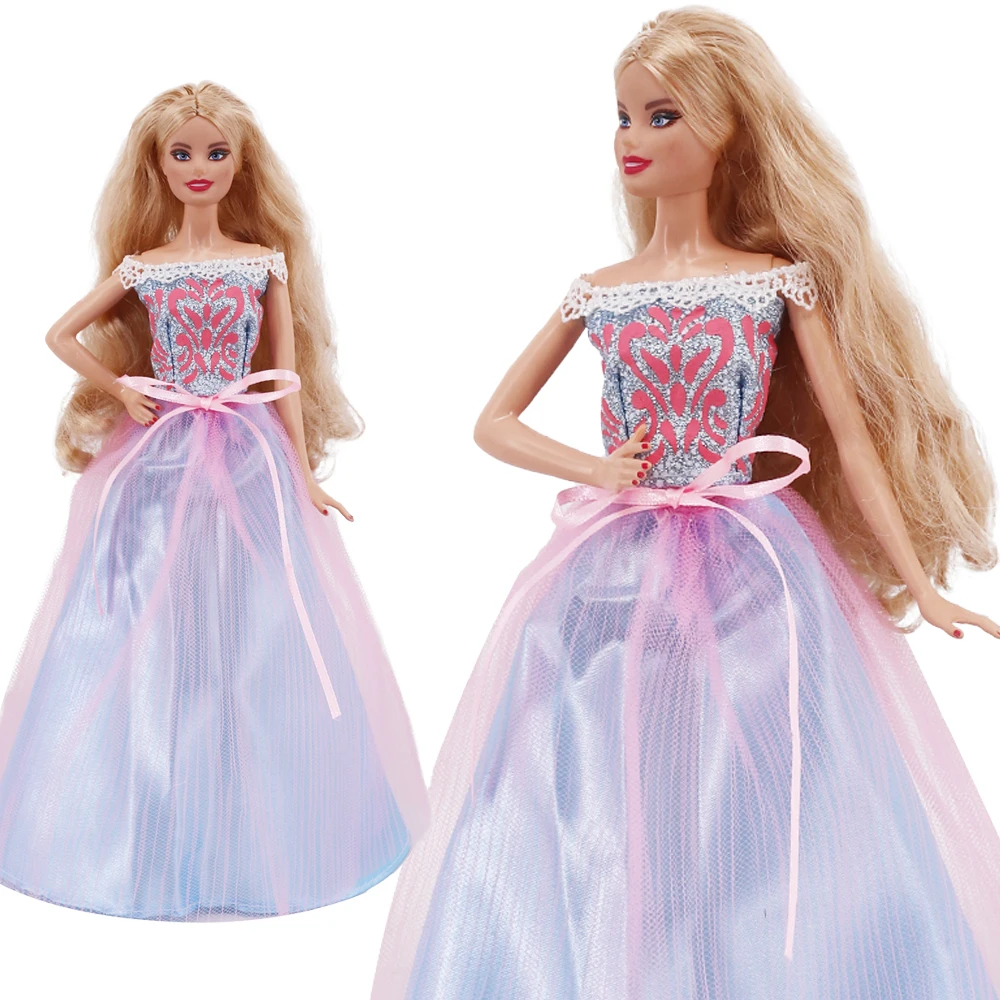 Voor poppenaccessoires van 27-30 cm, modieuze en zoete temperamentjurk, formele kleding, handschoenen, hoofdbandset, kindercadeau