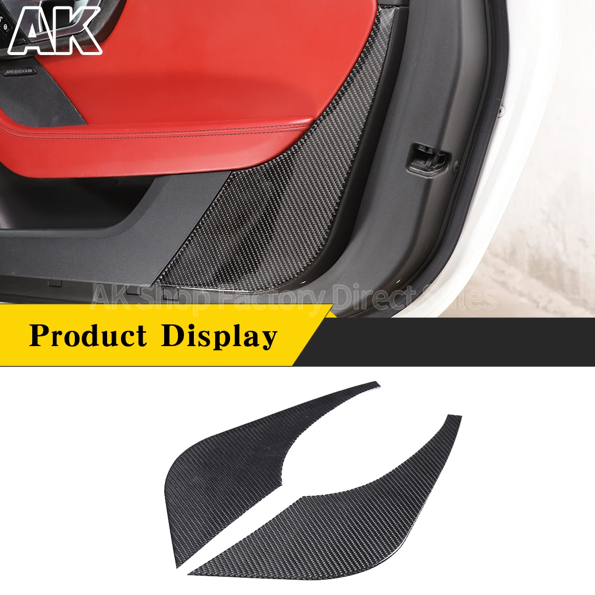 

For Jaguar F-TYPE f type 2013-22 Car interior door panel decoration stickers soft carbon fiber Inner door protection accessories