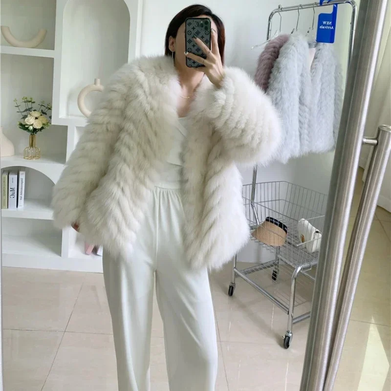 Fashion Real Fur Coat Women Korean Warm Fox Coats And Jackets Autumn Winter Jacket Clothing Chaquetas Para Mujer Zm