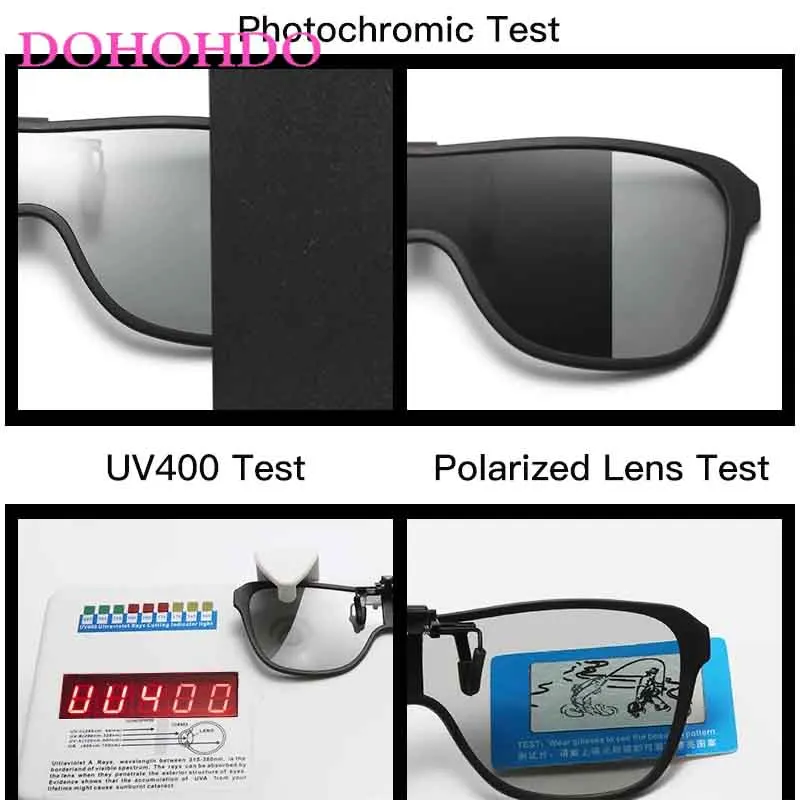 New Polarized Clip On Sunglasses 2022 Men Photochromic Car Driver Goggles Night Vision Glasses Anti Glare Square Glasses Oculos