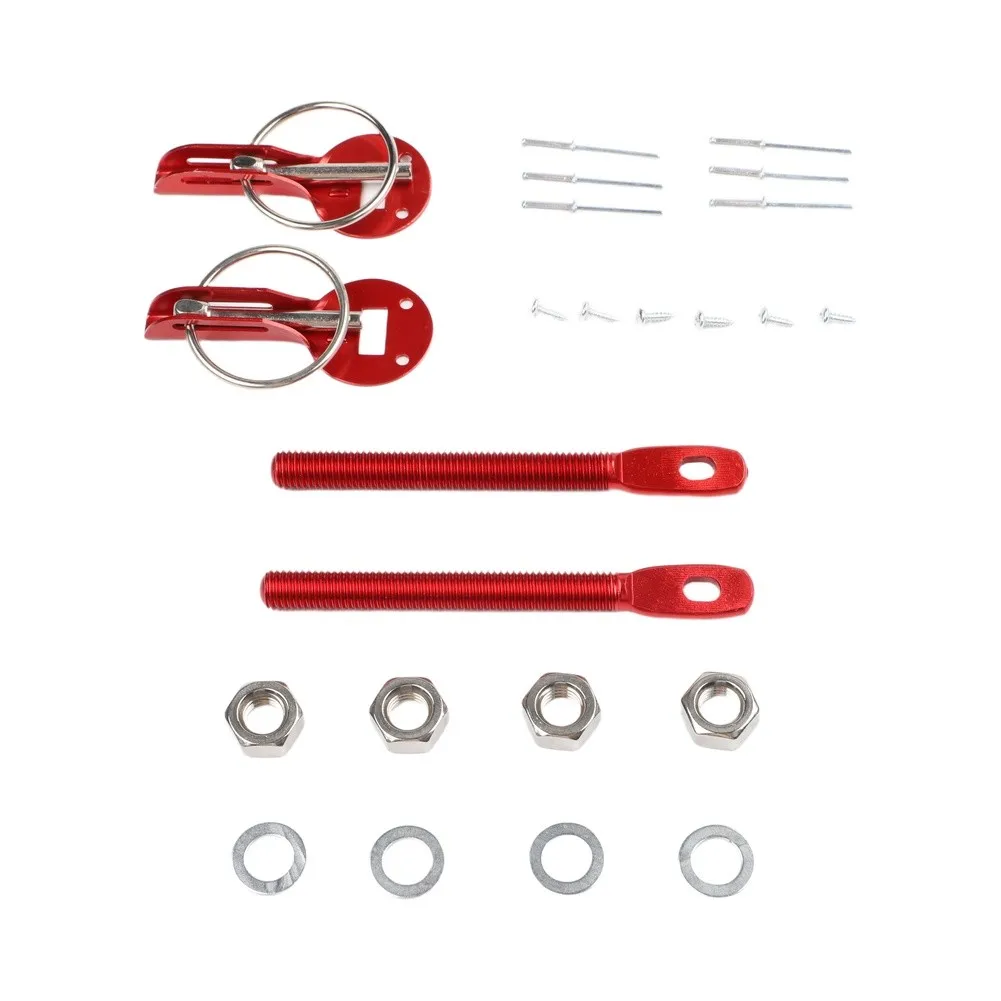Car Hood for Lock Kit with Aluminum Alloy Pin for bonnet Lock to Prevent Hood Movement and Protect Engine during High Speed