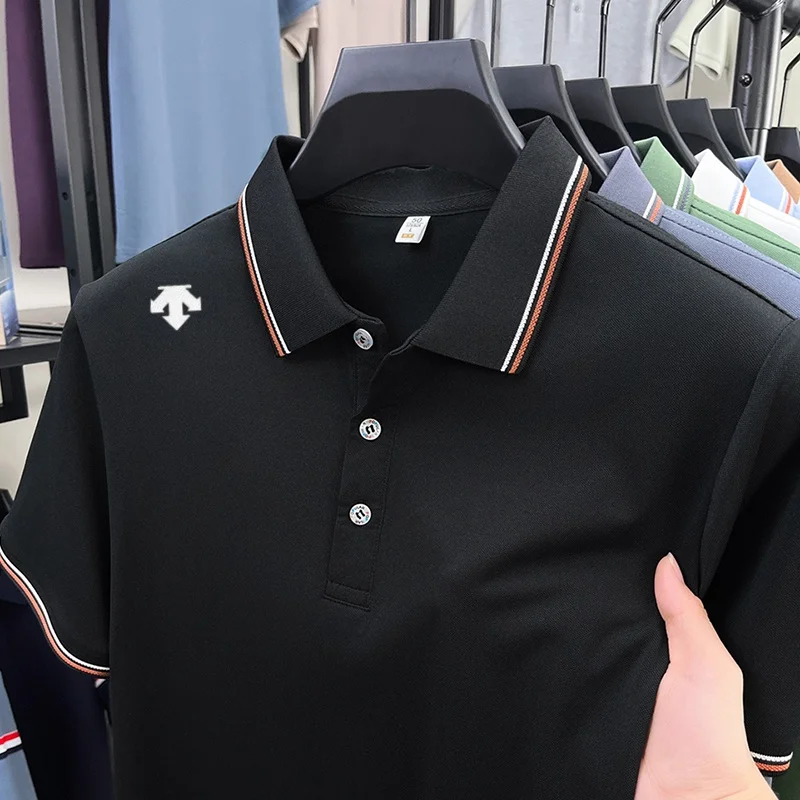 Men's High-End Luxury Brand Fashion Casual Polo Shirts Summer New Golf Breathable Business Short Sleeve T-Shirts