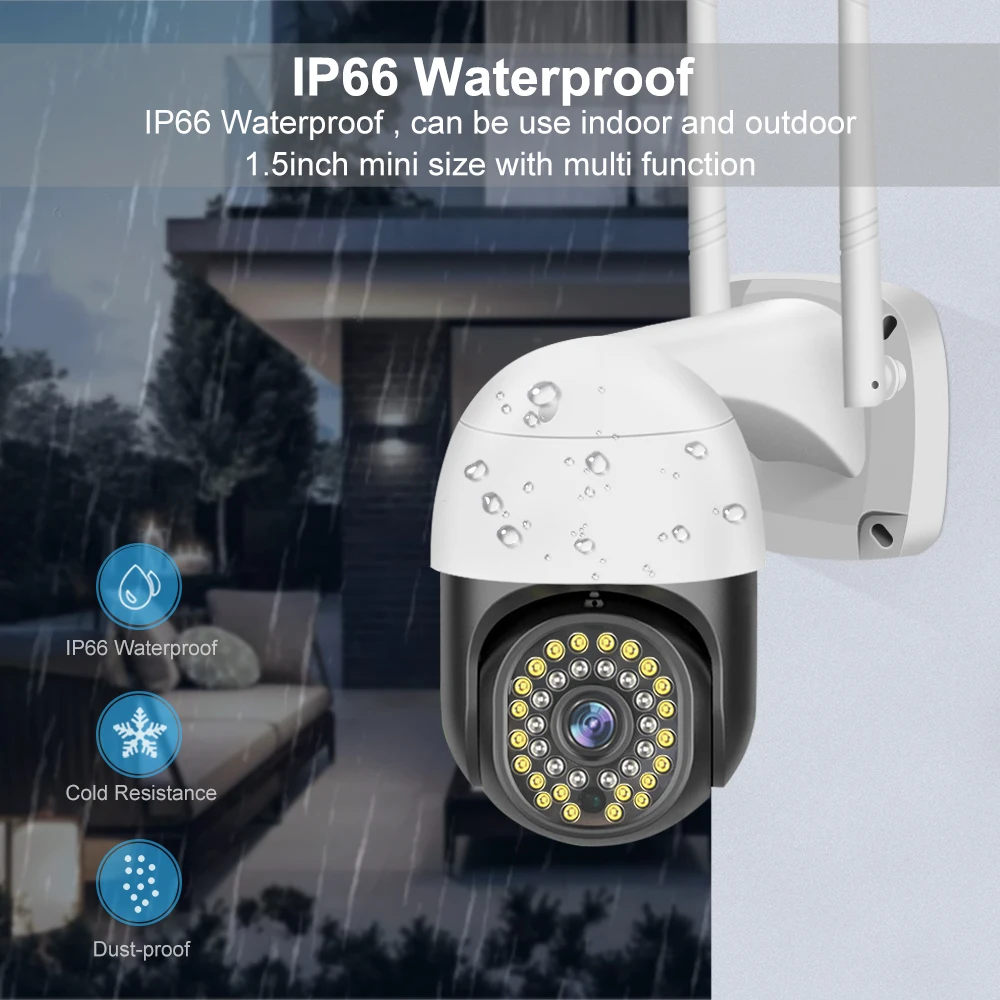 3MP V380 Pro WIFI IP Speed Camera Outdoor Color Night Vision Wireless Waterproof Security Home AI Human Detection Waterproof