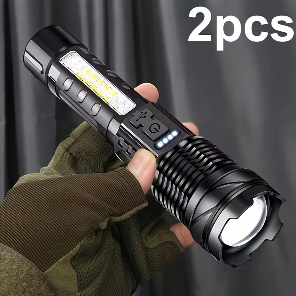 Powerful XHP50 Flashlight Zoomable Flashlight Handheld Lighting Night Work Emergency Torch for Outdoor Camping Fishing Lantern