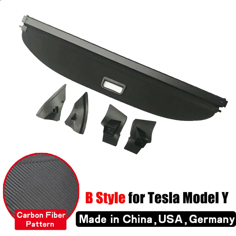 Car Trunk Cargo Cover Security Shield Rear Luggage Carrier Curtain Retractable Partition Privacy Car For Tesla Model Y 2021 2023