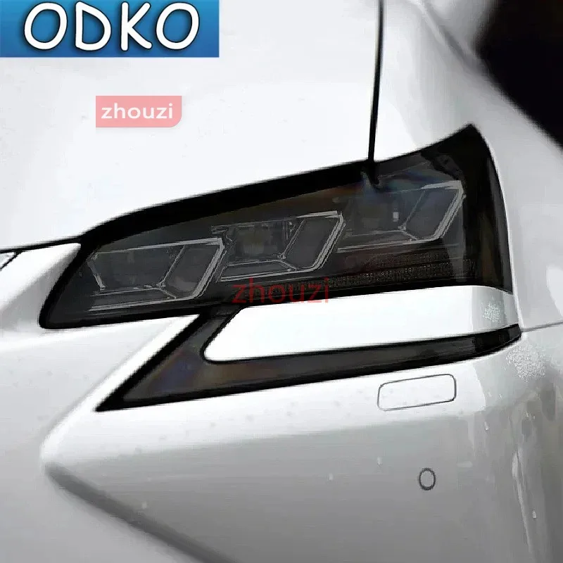 Smoked Black TPU Sticker Car Headlight Protective Film For Lexus ES 300h NX CT GS IS LC LS RX LX570 RC UX GX F Sport 2022 view 6