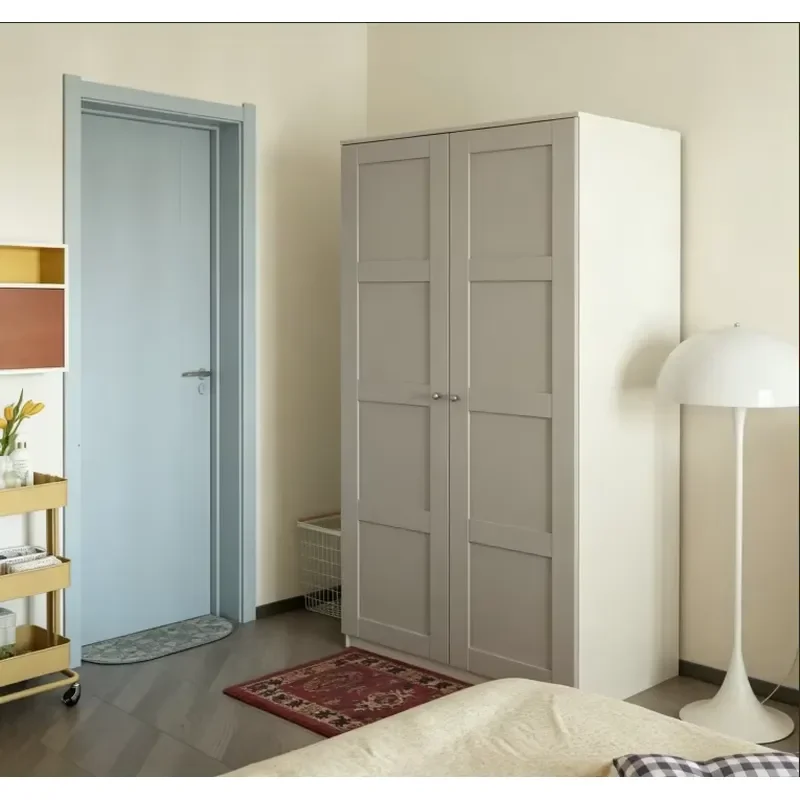 Kids Wardrobe with Safety Lock Compact Storage Cabinet Space Saving Locker for Small Bedroom Children Furniture