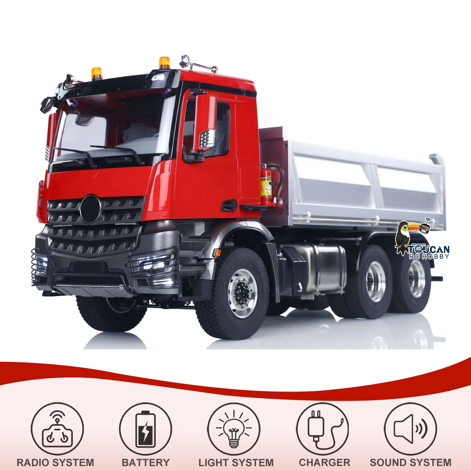 

1/14 6WD металлическое шасси 3348 RC гидравлический самосвал радиоуправляемый самосвал дифференциальная ось световой звук HotRC радио 2025T