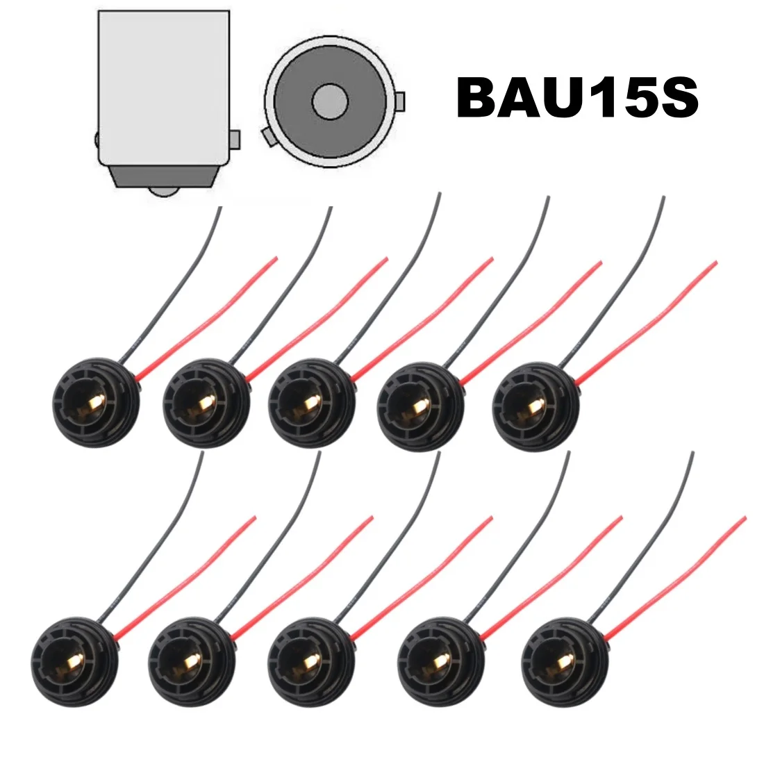 10PCS 1156 BAU15S Lamp Holder PY21W Adapter Base Connector Car Light Base Auto Led Lights Bulb Socket Connector