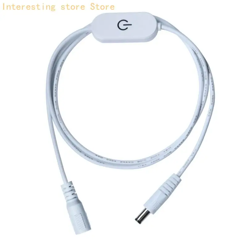 Touch Dimmer Power Extension Cable for Cabinet Display Lighting, Flexible PVC Cord with On-Off Control for Desk Use 55KC