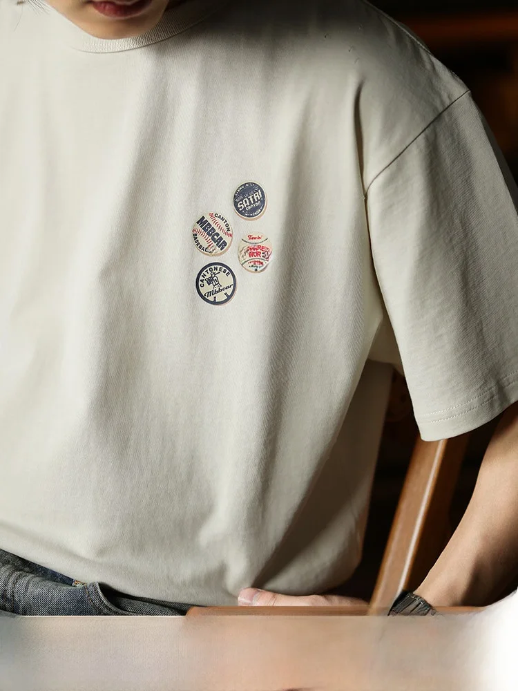 

Футболка MBBCAR Sve T-irt 230G, широкая и узкая посадка, с принтом Destroyed, дышащий хлопок, повседневная, круглая горловина