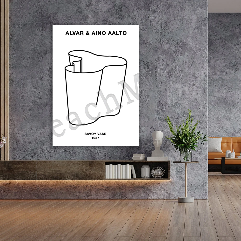 Alvar Aalto poster, Alvar Aalto vase poster, Alvar Aalto Savoy vase print, Medieval design, De Stijl, Finnish design poster