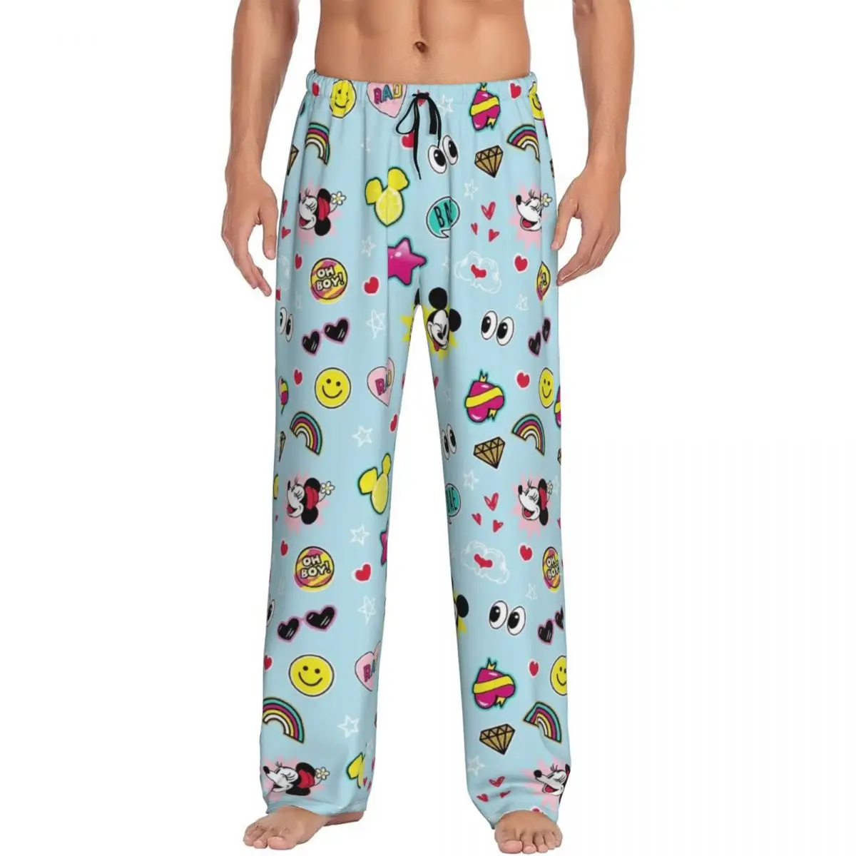 

Custom Minnie Mickey Mouse Cartoon Animation Pajama Pants Men Sleepwear Lounge Sleep Bottoms Stretch with Pockets
