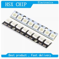 5pcs 8*1Bit 8 Bits WS2812 WS 2811 5050 RGB Full LED Lamp Panel Module 5V WS2812B Rainbow LED Precise For Arduino