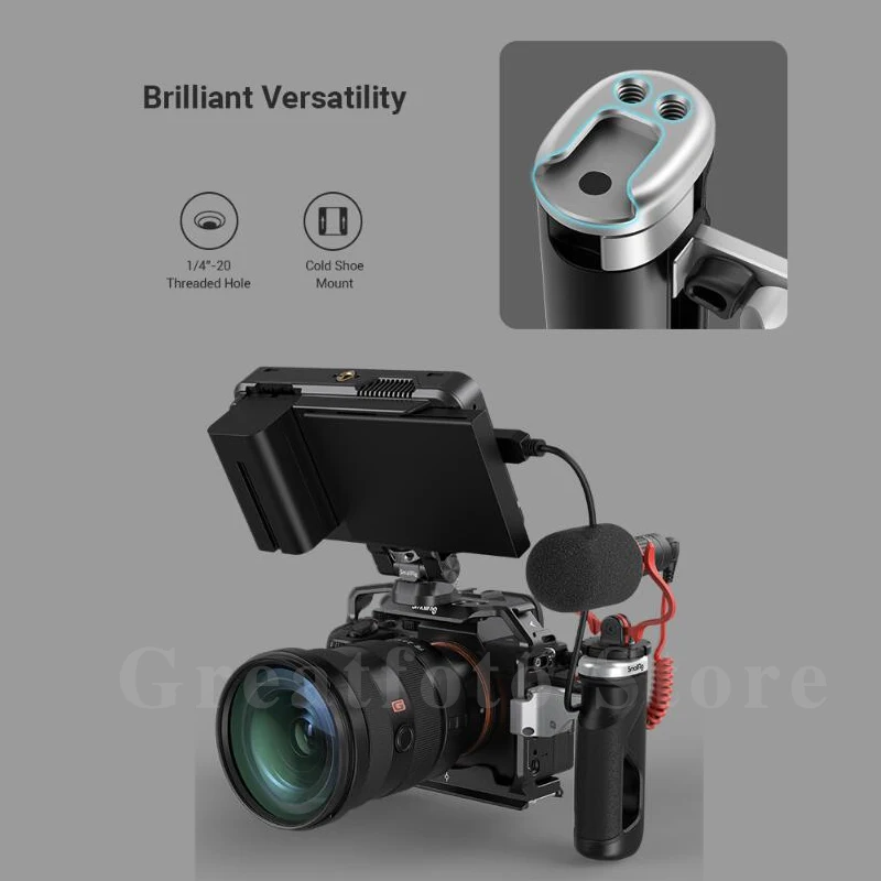 SmallRig Gấp Gọn Tay Cầm Phụ Đa Năng Máy Ảnh SLR Micro Đơn Phụ Kiện 3922 Cho Trái Và Phải Xây Dựng Trong Giày Lạnh Nhẹ