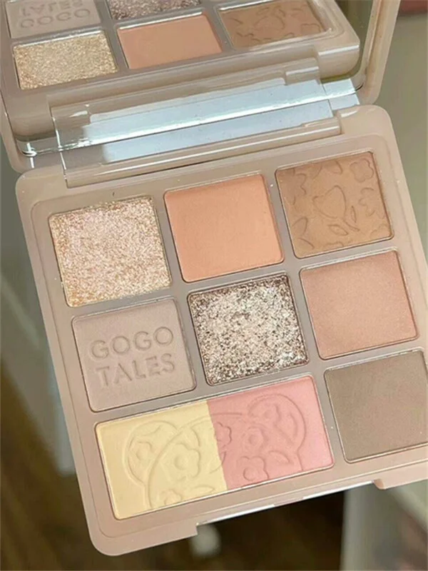 Gogotales Quicksand Bear Eyeshadow Palette Matte Earth Milk Tea Color Makeup Blush Highlight Integrated Make Up Palette