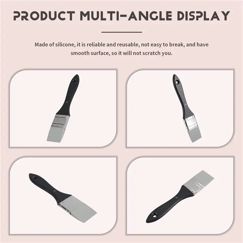 [Superx&KND]2X Silicone Color Shaper Brush Wide Firm Flat Paint Brush Flexible Acrylic And Water Based Painting Tool, 1.5 Inch