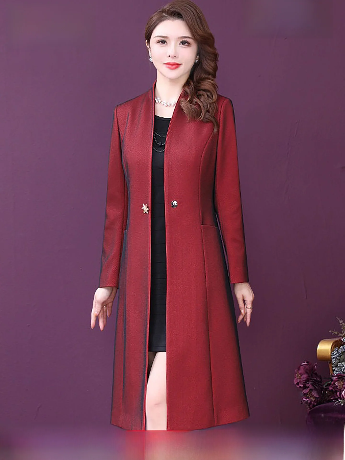 Chaqueta Cortavientos para Mujer Ele Red, Primavera 2026, Diseño Retro, Prenda Exterior de Lujo a la Moda por Wang Xiaoya