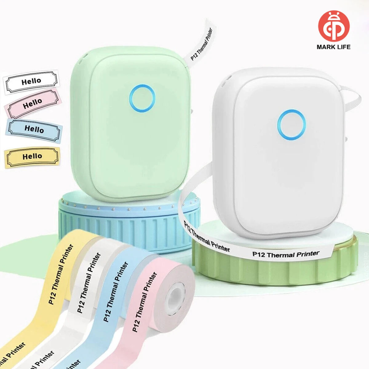 

Marklife D110 B21 P12 Мини Bluetooth-принтер этикеток без чернильной наклейки, клейкий принтер для этикеток для подарка/сделай сам, креативный