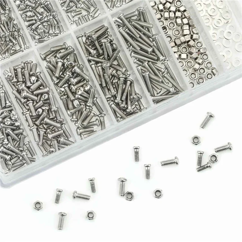 

ABZY-Glasses Repair Tool Kit 2000Pcs Glasses Screws And Nuts Assortment With Mini Screwdriver And Tweezer Screws Repair Kit