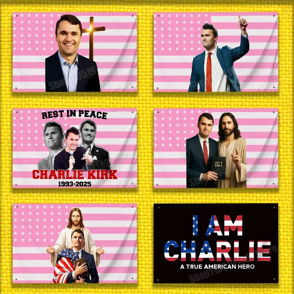 C-Charlie Kirk America USA Cross Jesus Flag For 50*70cm 60*90cm 60*110cm 80*120cm 100*150cm 150*200cm Camp Banner Tapestry